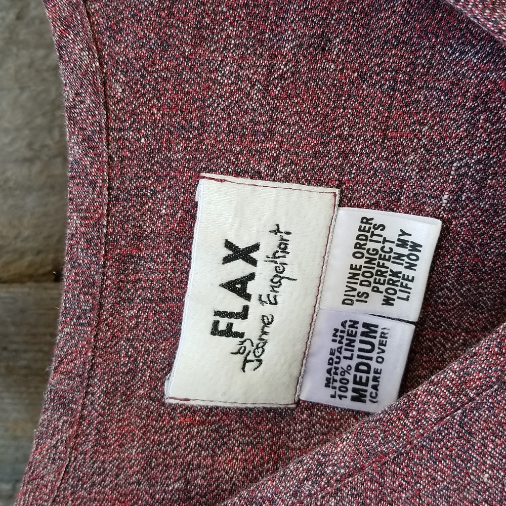 Vintage Engelhart FLAX  LINEN snap SHACKET shirt jacket  LONG Sleeves! LAGENLOOK